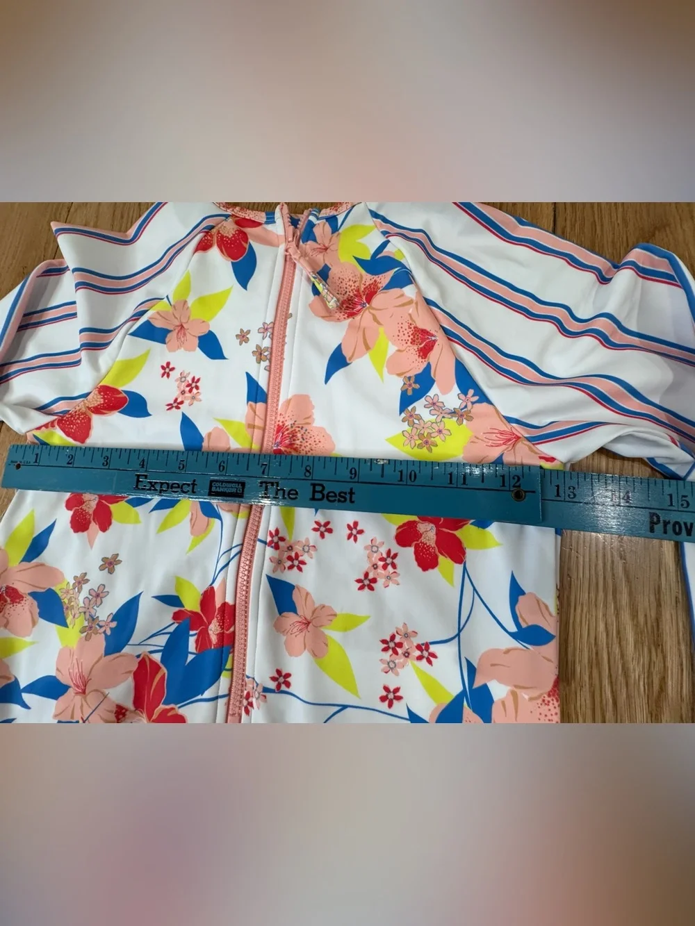 New Roxy Rash Guard Girls 14 Long Sleeve Floral One-Piece Rash Guard Swimsuit